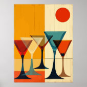 Martini Bar Mid Century Modern Vector Kunst Poster (Voorkant)