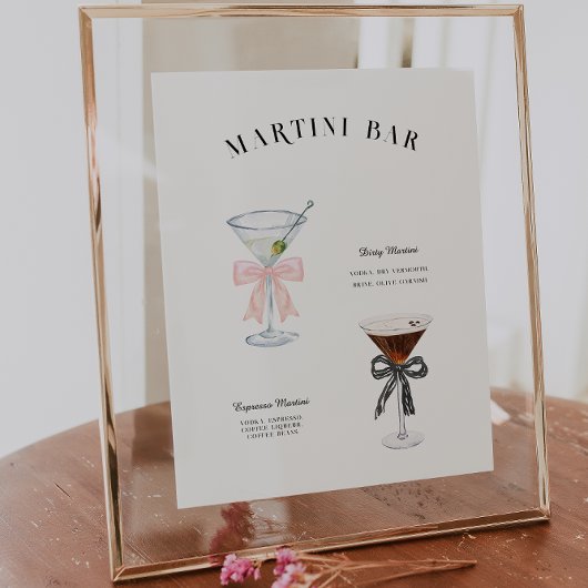 Martini Bar | Verjaardagshandtekening Drink Poster