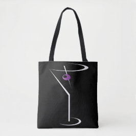 Martini Bartender Bag - Martini Glass Bartending Tote Bag