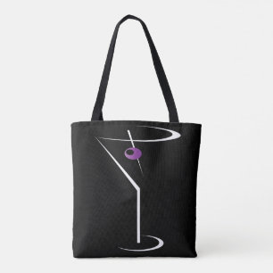 Martini Bartender Bag - Martini Glass Bartending Tote Bag