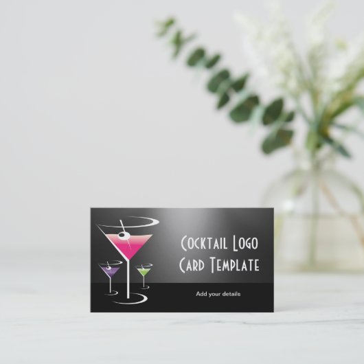 Martini Bartender Classy Cocktails Visitekaartje (Staand voorkant)