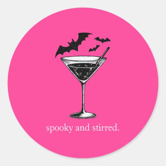 Martini Bats Ronde Sticker (Voorkant)