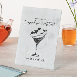 Martini Bats Signature Drink Reclamebord Met Voetstuk