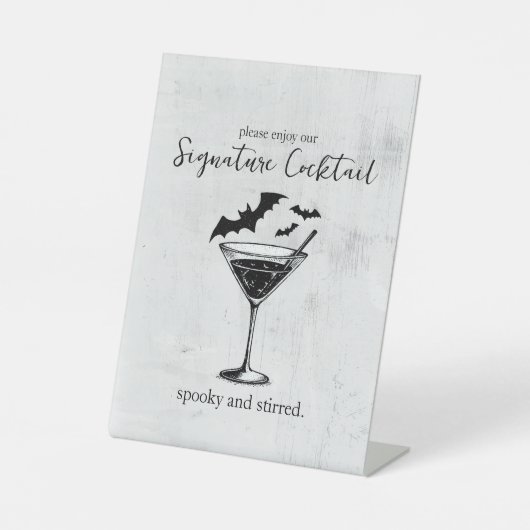 Martini Bats Signature Drink Reclamebord Met Voetstuk (Voorkant)