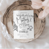 Martini Bikini Doodles Beach Bachelorette’s Feest Kaart