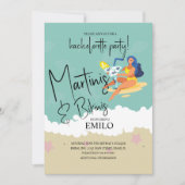 Martini Bikini Fun Beach Bachelorette’s Party Kaart (Voorkant)