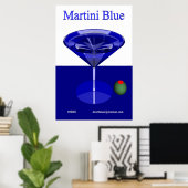 Martini Blue (druk) Poster (Thuiskantoor)