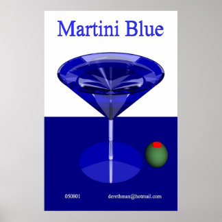 Martini Blue (druk) Poster