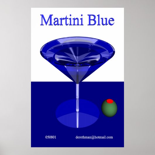 Martini Blue (druk) Poster (Voorkant)