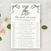 Martini-boog bruidsdouche Hij zei dat zij zei spel