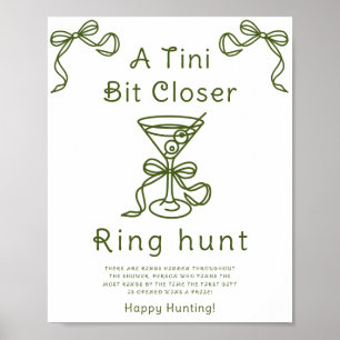 Martini boog bruidsshower Ring zoek spel Poster