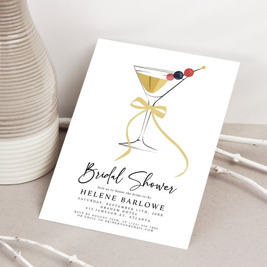 Martini boog minimalistische cocktail Vrijgezellen Kaart