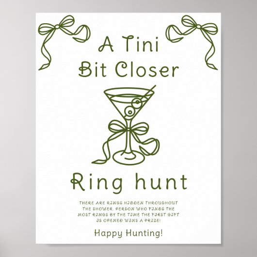 Martini boog vrijgezellenfeest Ringjacht spel Poster (Voorkant)