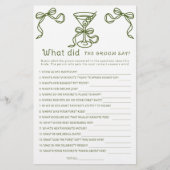 Martini boog vrijgezellenfeest Wat zei de bruidego (Voorkant)