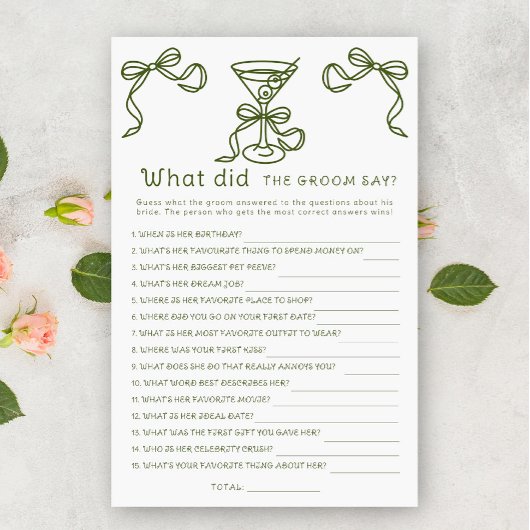 Martini boog vrijgezellenfeest Wat zei de bruidego