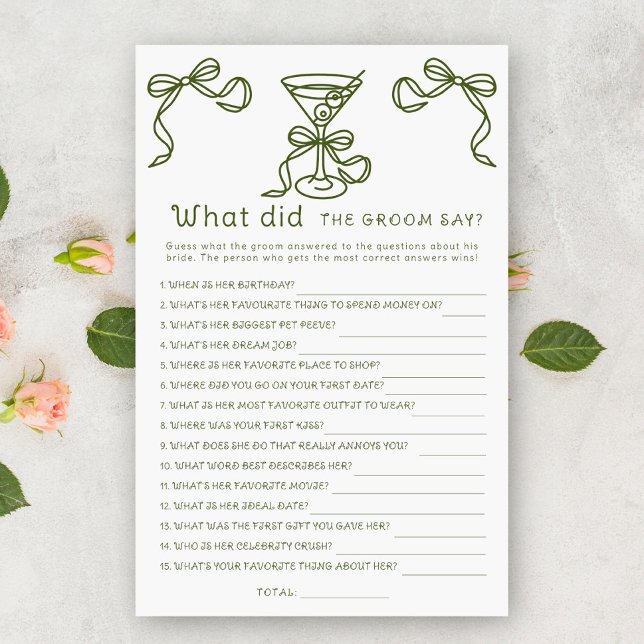 Martini boog vrijgezellenfeest Wat zei de bruidego (Creator heeft geüpload)