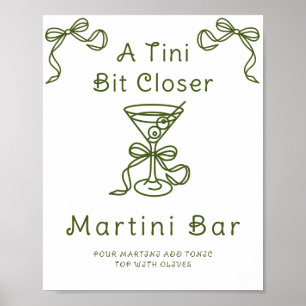 Martini Bow Bruiloftsfeest Martini bar Poster