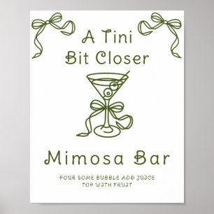 Martini Bow Bruiloftsfeest Mimosa bar Poster