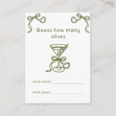 Martini & Bow Hoeveel olijven bruidsspel Informatiekaartje (Voorkant)