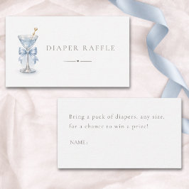 Martini Bow Trendy Jongens Baby Shower Luier Raffl Informatiekaartje