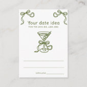 Martini Bow Vrijgezellenfeest Ideeën Datum potje Informatiekaartje (Voorkant)