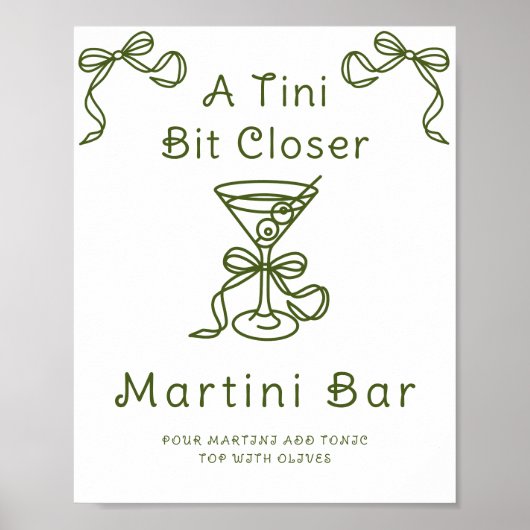 Martini Bow Vrijgezellenfeest Martini bar Poster (Voorkant)