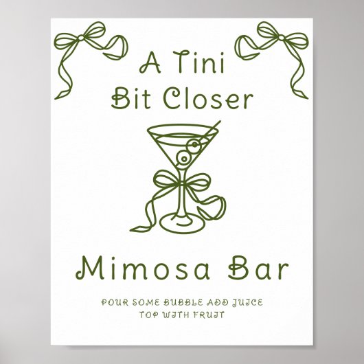 Martini Bow Vrijgezellenfeest Mimosa bar Poster (Voorkant)