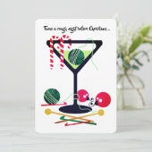 Martini breitting crochet-kerstkaart feestdagenkaart (Staand voorkant)