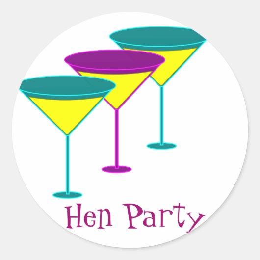 Martini-bril Ronde Sticker (Voorkant)