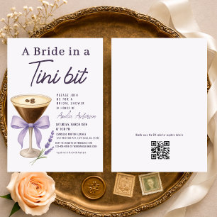 Martini Bruid in een Tini Beetje QR Code Bruilofts Kaart