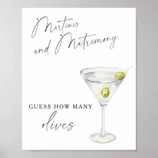 Martini Bruidsfeest - Hoeveel olijven Poster (Voorkant)