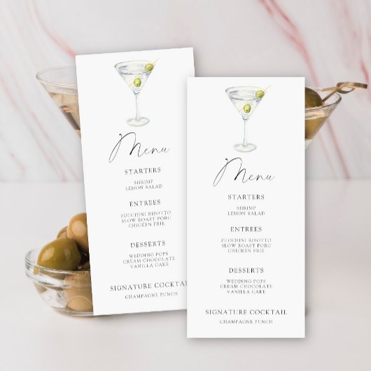 Martini Bruidsfeest menu