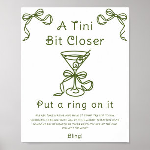 Martini bruiloft feestje Doe een ring om spel Poster