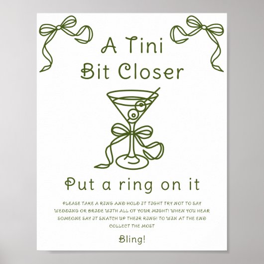 Martini bruiloft feestje Doe een ring om spel Poster (Voorkant)