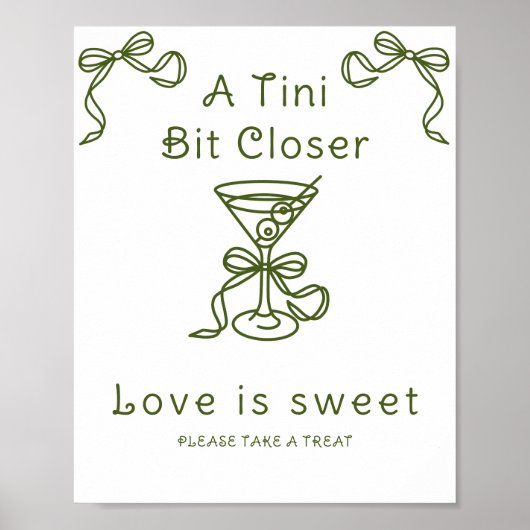 Martini bruiloftsfeest Liefde is zoet neem een tra Poster (Voorkant)