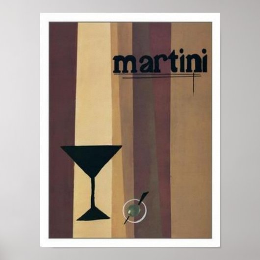 Martini (bruine strepen) poster (Voorkant)