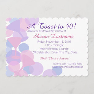 Martini Bubbles Party Invitation Kaart