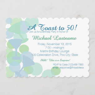 Martini Bubbles Party Invitation Kaart