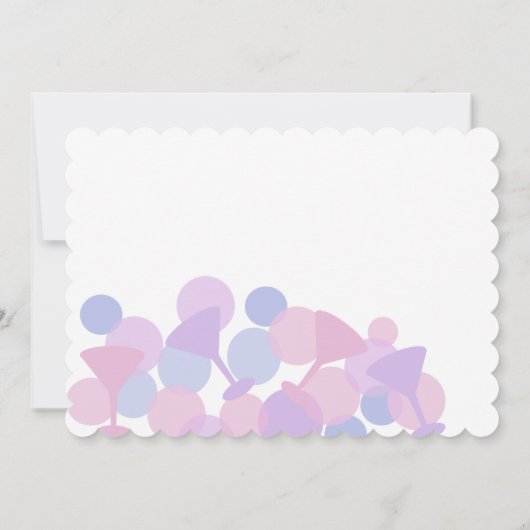 Martini Bubbles Party Uitnodiging (Achterkant)