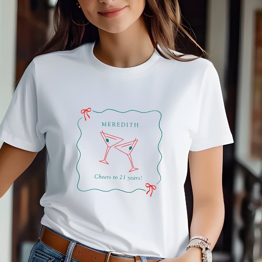 Martini Cheers 21e verjaardag eregast T-shirt