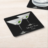 Martini Cockatl Party Black Onderzetter (Schuin)