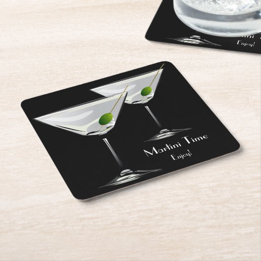 Martini Cockatl Party Black Onderzetter (Schuin)