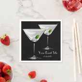 Martini Cockatl Party Event Black Napkin Servet (Insitu)