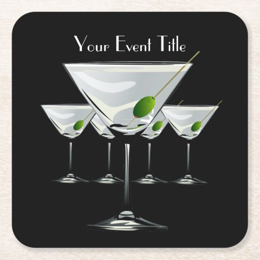 Martini Cockatl Party Event Black Onderzetter (Voorkant)