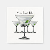 Martini Cockatls Party Event White Napkin Servet (Voorkant)