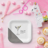 Martini Cocktail 40e Verjaardagsfeestje Papier Bor Papieren Bordje (Feest)
