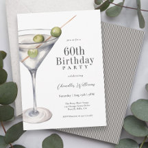 Martini Cocktail 60ste verjaardagsfeestje