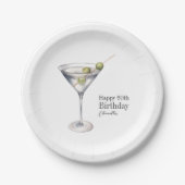 Martini Cocktail 60ste verjaardagsfeestje Papieren Bordje (Voorkant)