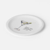 Martini Cocktail 60ste verjaardagsfeestje Papieren Bordje (Gekanteld)