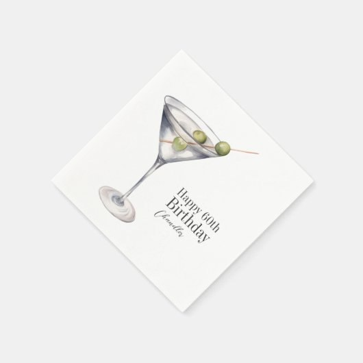 Martini Cocktail 60ste verjaardagsfeestje Servet (Hoek)